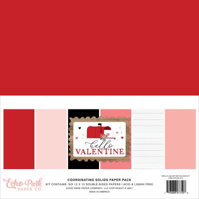 Echo Park Hello Valentine Cardstock - Solids Kit